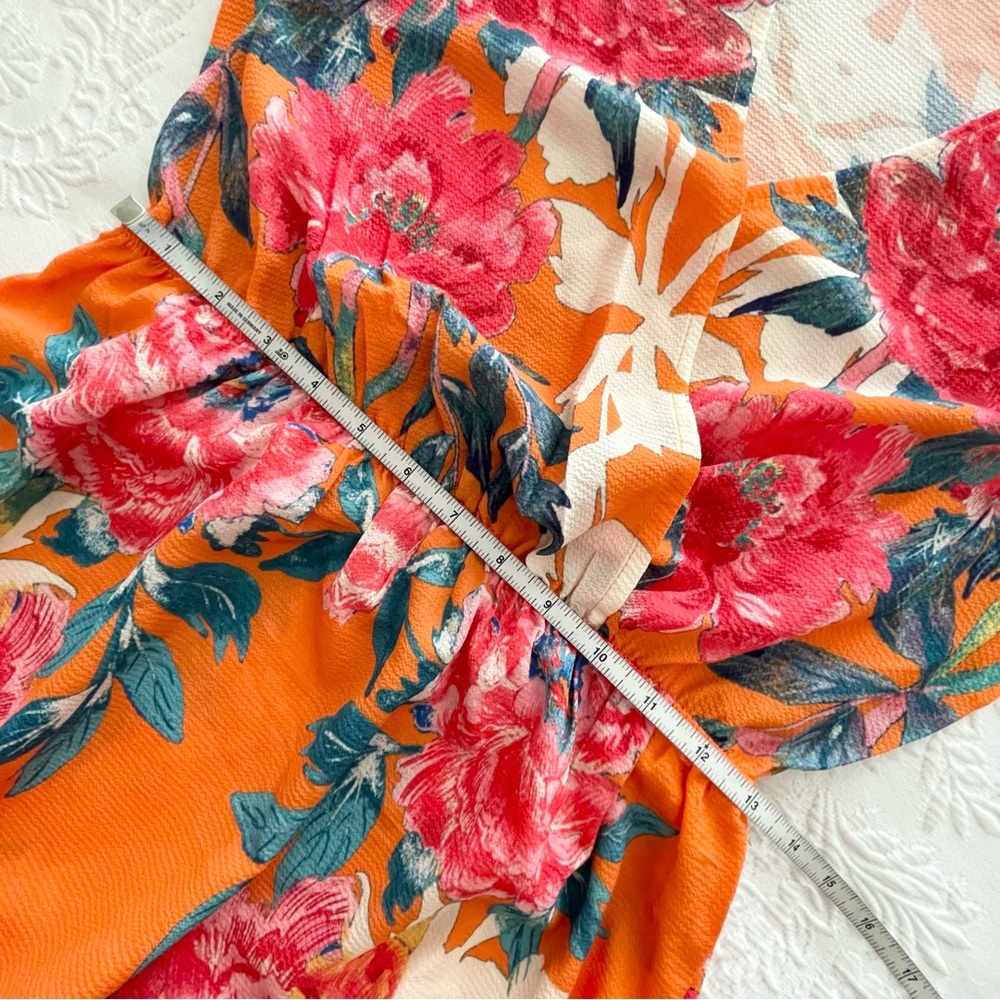 NWT Lulus Still In Paradise Orange Floral Print Maxi Dress Small - Picture 7 of 7